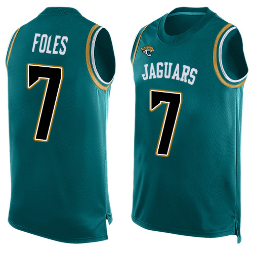 Jaguars #7 Nick Foles Teal Green Alternate Men's Stitched Football Limited Tank Top Jersey