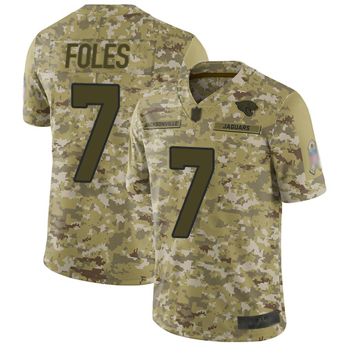 Jaguars #7 Nick Foles Camo Men's Stitched Football Limited 2018 Salute To Service Jersey