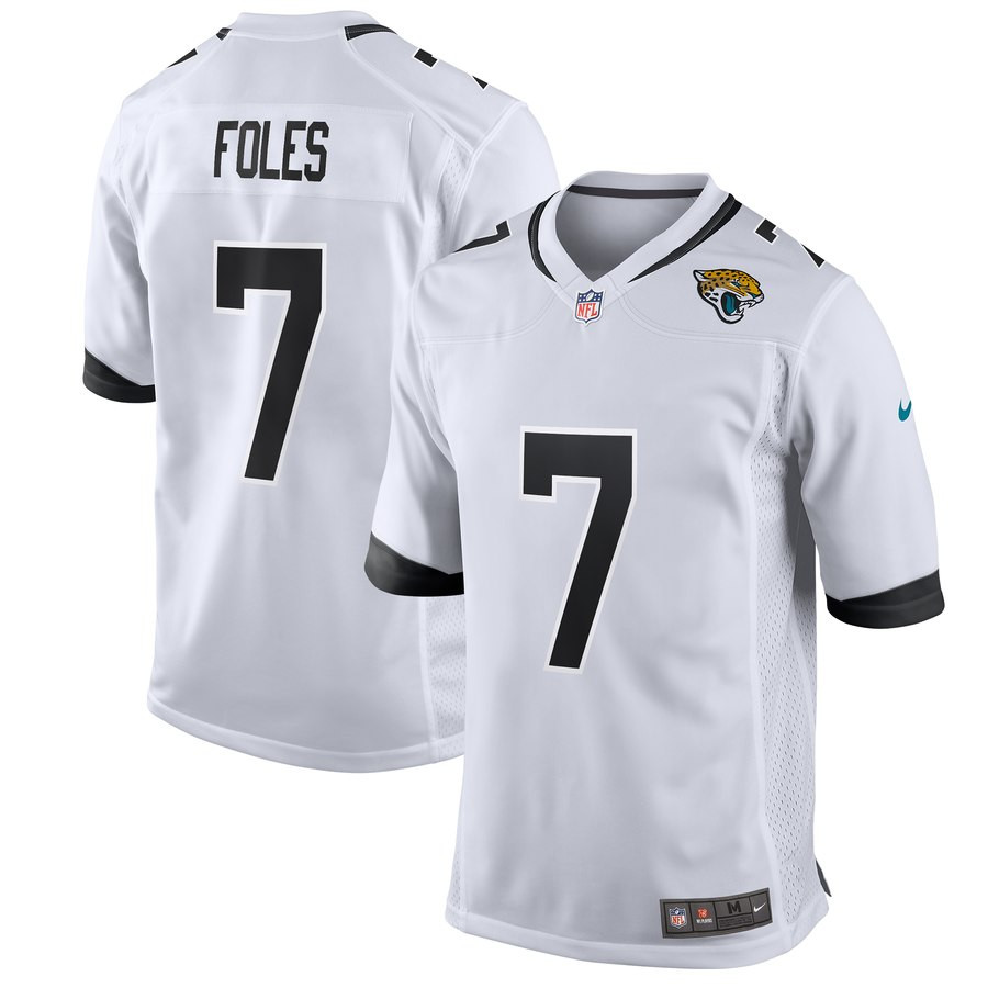 Nike Jaguars 7 Nick Foles White Game Jersey