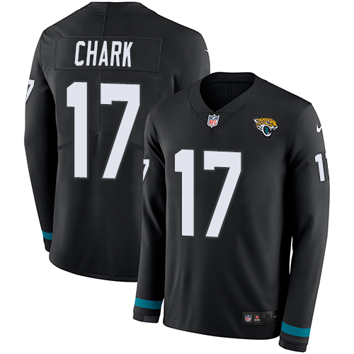 Nike Jaguars #17 DJ Chark Black Team Color Men's Stitched NFL Limited Therma Long Sleeve Jersey