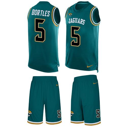 Nike Jaguars #5 Blake Bortles Teal Green Alternate Men's Stitched NFL Limited Tank Top Suit Jersey