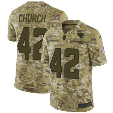 Nike Jaguars #42 Barry Church Camo Men's Stitched NFL Limited 2018 Salute To Service Jersey