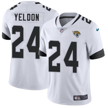 Nike Jaguars #24 T.J. Yeldon White Men's Stitched NFL Vapor Untouchable Limited Jersey