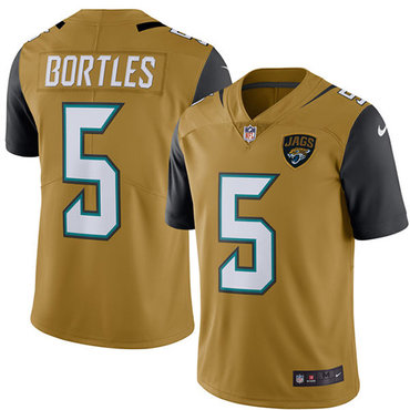 Nike Jaguars 5 Blake Bortles Gold Vapor Untouchable Limited Player Jersey