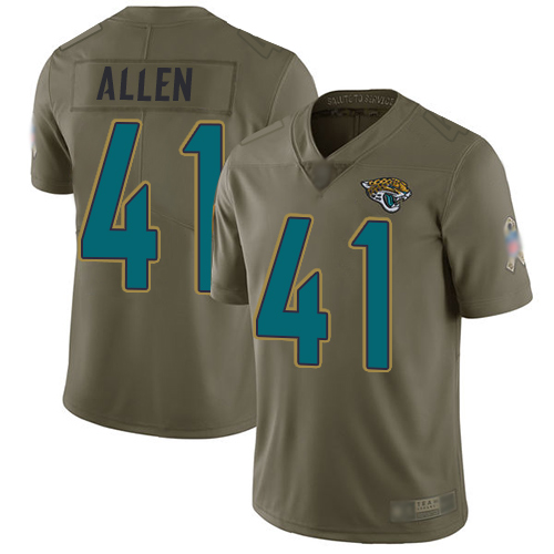 Jaguars #41 Josh Allen Olive Men's Stitched Football Limited 2017 Salute To Service Jersey