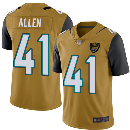 Jaguars #41 Josh Allen Gold Men's Stitched Football Limited Rush Jersey