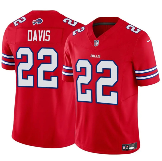 Men's Buffalo Bills #22 Ray Davis Red 2024 F.U.S.E. Vapor Untouchable Limited Stitched Football Jersey