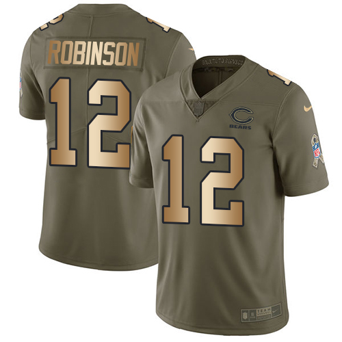 Nike Bears #12 Allen Robinson Olive Gold Men's Stitched NFL Limited 2017 Salute To Service Jersey