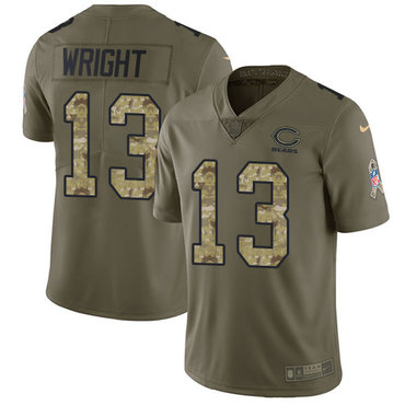 Nike Bears #13 Kendall Wright Olive Camo Men's Stitched NFL Limited 2017 Salute To Service Jersey