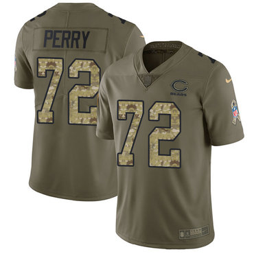 Nike Bears #72 William Perry Olive Camo Men's Stitched NFL Limited 2017 Salute To Service Jersey