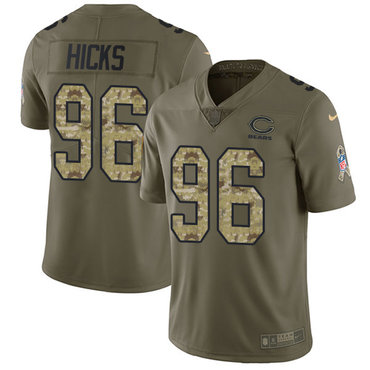 Nike Bears #96 Akiem Hicks Olive Camo Men's Stitched NFL Limited 2017 Salute To Service Jersey