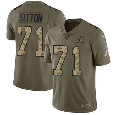 Nike Bears #71 Josh Sitton Olive Camo Men's Stitched NFL Limited 2017 Salute To Service Jersey