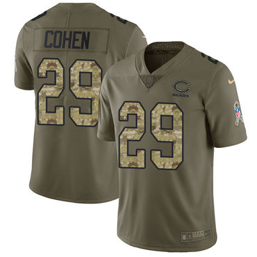 Nike Bears #29 Tarik Cohen Olive Camo Men's Stitched NFL Limited 2017 Salute To Service Jersey