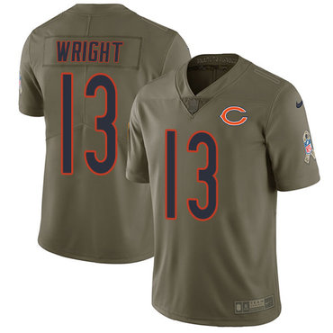 Nike Bears #13 Kendall Wright Olive Men's Stitched NFL Limited 2017 Salute To Service Jersey