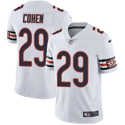 Nike Chicago Bears Men's #29 Tarik Cohen Limited White Road Vapor Untouchable NFL Jersey