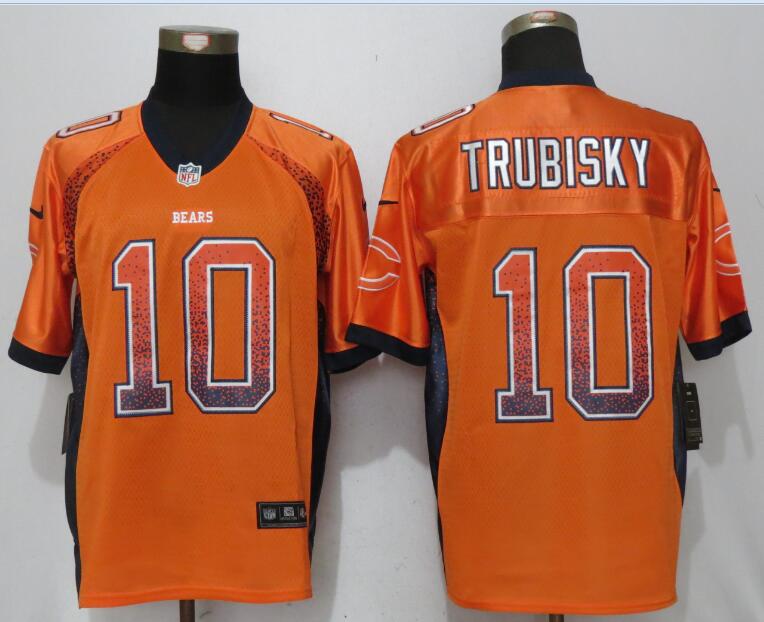 Nike Bears 10 Mitchell Trubisky Orange Drift Fashion Elite Jersey