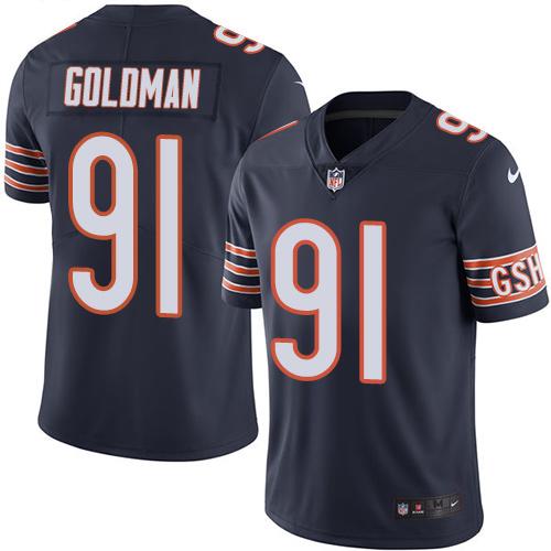 Nike Bears #91 Eddie Goldman Navy Blue Men's Stitched NFL Limited Rush Jersey