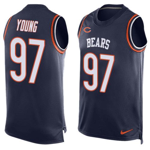 Nike Bears #97 Willie Young Navy Blue Team Color Men's Stitched NFL Limited Tank Top Jersey