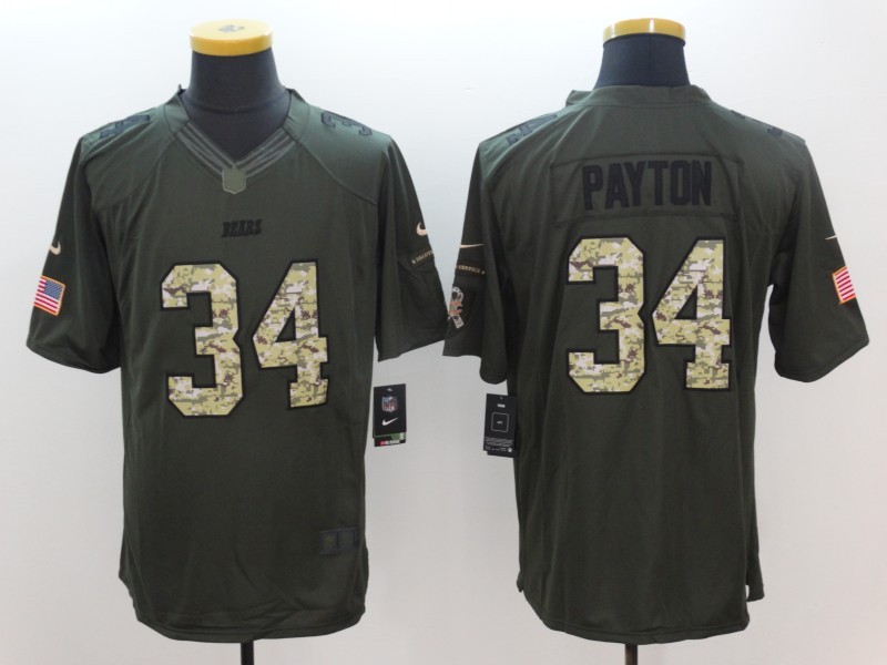 Nike Bears #34 Walter Payton Green Men's Stitched NFL Limited Salute To Service Jersey