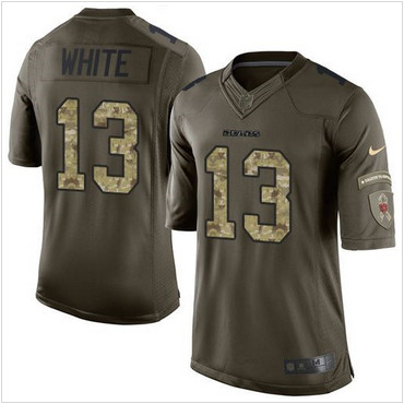 Nike Chicago Bears #13 Kevin White Green Men's Stitched NFL Limited Salute to Service Jersey