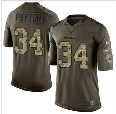 Nike Chicago Bears #34 Walter Payton Green Men's Stitched NFL Limited Salute to Service Jersey