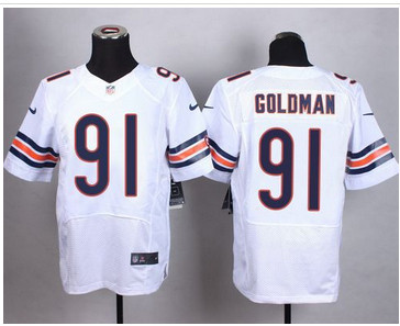 Nike Chicago Bears #91 Eddie Goldman White Men's Stitched NFL Elite Jersey