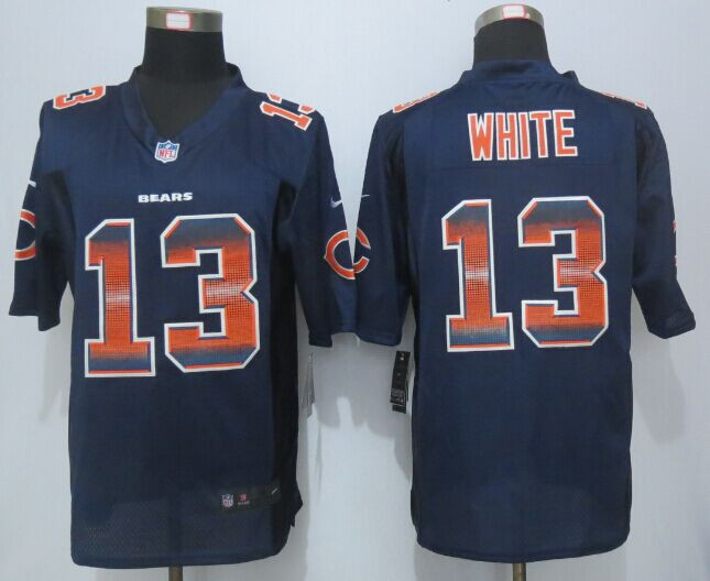 2015 New New Chicago Bears #13 Kevin White Navy Blue Strobe Limited Jersey