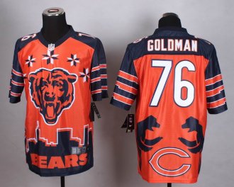 Nike Chicago Bears #76 Eddie Goldman Orange Men's Stitched NFL Elite Noble Fashion Jersey