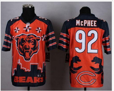 NEW Chicago Bears #92 Pernell McPhee Orange Men's Stitched NFL Elite Noble Fashion Jersey