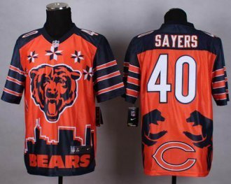 Nike Chicago Bears #40 Gale Sayers Orange NFL Elite Noble Fashion Jersey