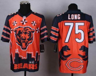 Nike Chicago Bears #75 Kyle Long Orange NFL Elite Noble Fashion Jersey