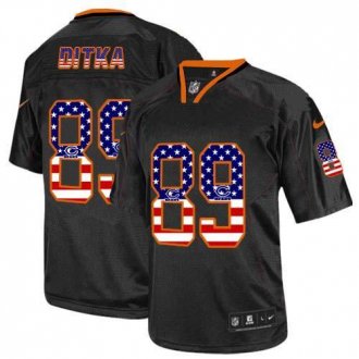 Nike Chicago Bears #89 Mike Ditka Black NFL Elite USA Flag Fashion Jersey