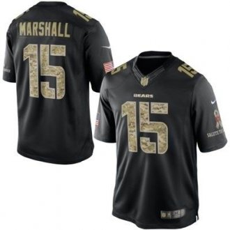 New Chicago Bears #15 Brandon Marshall Black Salute To Service Jersey