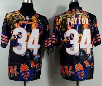 Nike Chicago Bears #34 Walter Payton Team Color NFL Elite Fanatical Version Jersey