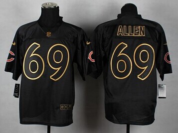 NEW Chicago Bears #69 Jared Allen Black Gold No. Fashion NFL Elite Jersey