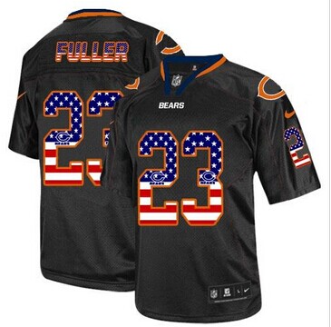 NEW Chicago Bears #23 Kyle Fuller Black NFL Elite USA Flag Fashion Jersey