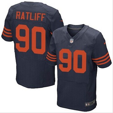 NEW Chicago Bears #90 Jeremiah Ratliff Navy Blue 1940s Throwback NFL Elite Jersey