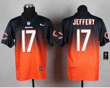 NEW Chicago Bears #17 Alshon Jeffery Navy Blue-Orange NFL Elite Fadeaway Fashion Jersey