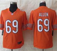 NEW Chicago Bears #69 Jared Allen Orange Alternate NFL Limited Jersey