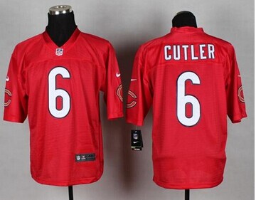 New Chicago Bears #6 Jay Cutler Red NFL Elite QB Practice Jersey