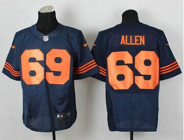 Chicago Bears #69 Jared Allen Navy Blue 1940s Throwback NFL Elite Jersey