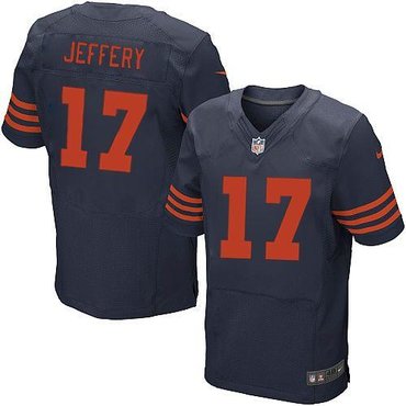 Chicago Bears #17 Alshon Jeffery Navy Blue 1940s Throwback NFL Elite Jersey