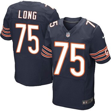 2014 NFL Draft Chicago Bears #75 Kyle Long Navy Blue Team Color Elite Jersey