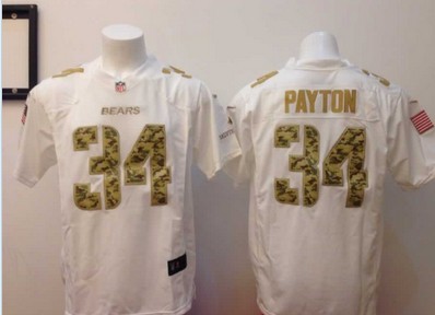 NEW Chicago Bears #34 Walter Payton White Jerseys(game USA)