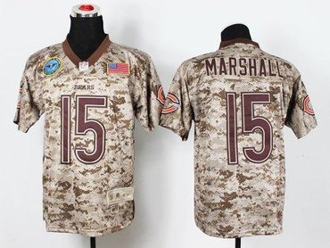 NEW Chicago Bears #15 Brandon Marshall Camo NFL Elite USMC Jersey(USA)