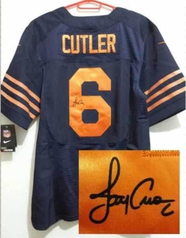 NEW Signed Elite Chicago Bears 6 Jay Cutler Blue with Orange Number