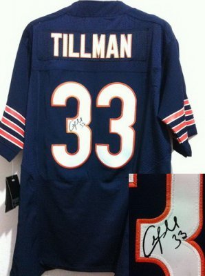 NEW NFL Chicago Bears 33 Charles Tillman Blue Jerseys(Signed Elite)