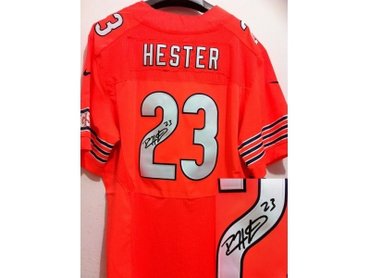 NEW NFL Chicago Bears #23 Devin Hester Orange Jerseys(Signed Elite)