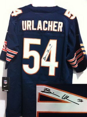 NEW NFL Chicago Bears 54 Brian Urlacher Blue Signed Jerseys-Elite