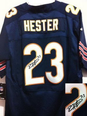 NEW NFL Chicago Bears 23 Devin Hester Blue Signed Jerseys-Elite